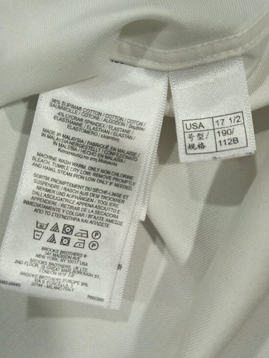 Brooks Brothers Regent Fit White Supima Cotton Dress Shirt 17.5 35 - Picture 5 of 7